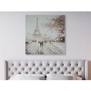 Ručně malovaný obraz Paříž 100x100 cm, 3D struktura obraz