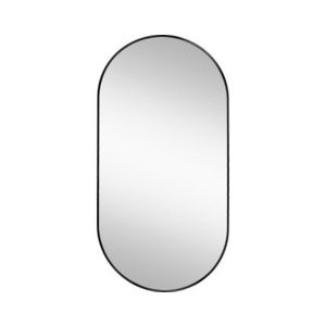 Nástěnné zrcadlo Josie 50x100 cm, černé oválné obraz