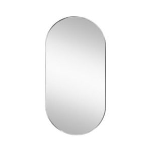 Nástěnné zrcadlo Josie 50x100 cm, stříbrné oválné obraz