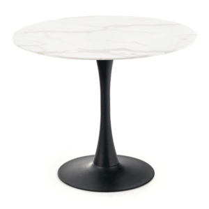Jídelní stůl OMBRUSAU bílý mramor/černá obraz