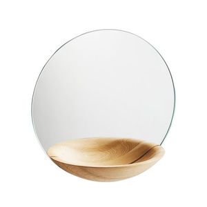 Nástěnné zrcadlo s odkládací miskou "Pocket", velké, 3 varianty - Woud Varianta: světlý dub obraz