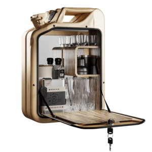 Minibar / kanistr - Bar Cabinet, Gold, 6 variant - Danish Fuel Varianta: Zebrano obraz