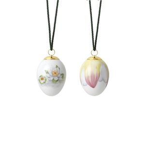 Velikonoční vejce s poupaty a okvětními lístky leknínu, 2 ks - Royal Copenhagen obraz