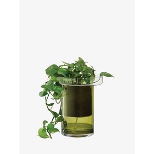 Samozavlažovací květináč Balcony, v. 35cm, Ø26 cm, čirá/olivově zelená - LSA international obraz