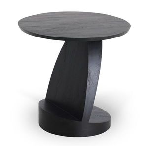 Odkládací stolek Oblic - lakovaný teak - černý - kulatý - Ethnicraft obraz