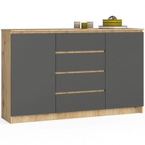 Ak furniture Komoda Tove K 160, 4 cm dub artisan/šedý grafit obraz