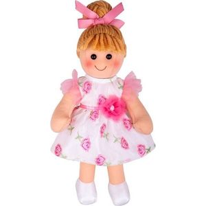 Bigjigs Toys Látková panenka MEGAN 34 cm bílo-růžová obraz