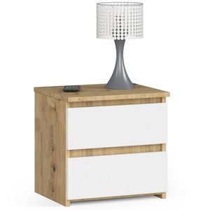 Ak furniture Noční stolek CL2 40 cm dub artisan/bílý obraz