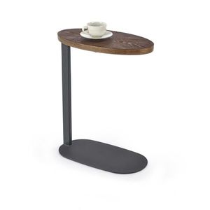 HALMAR Odkládací stolek Delphi ořech/černý obraz
