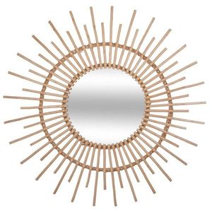 DekorStyle Proutěné nástěnné zrcadlo Slunce 76 cm obraz