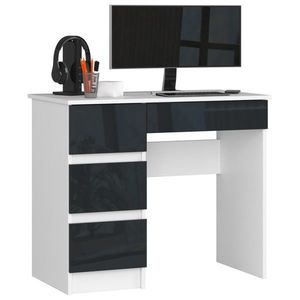 Ak furniture Psací stůl A-7 90 cm bílý/grafitový levý obraz