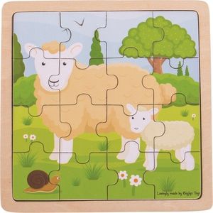 Bigjigs Toys Puzzle ovce s jehňátkem SHEEP obraz