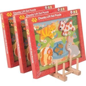 Bigjigs Toys Stojánek na puzzle STAND hnědý obraz