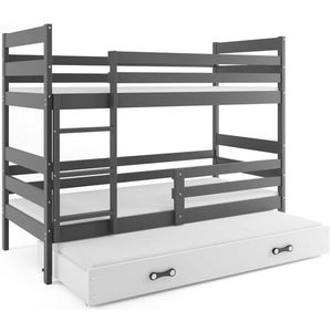 BMS Dětská patrová postel s přistýlkou Eryk 3 | bílá Barva: bílá / modrá, Rozměr: 190 x 80 cm obraz