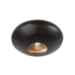 Chytré stropní svítidlo černé se zlatou 40 cm vč.Wifi G95 - Radiance obraz