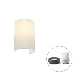 Chytré nástěnné svítidlo bílé včetně Wifi A60 - Simple Drum Jute obraz