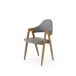 Jídelní židle MERAK, šedá/dub medový obraz