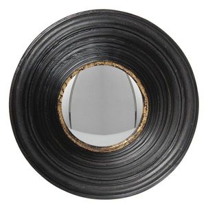 Černé antik kulaté nástěnné vypouklé zrcadlo Beneoit – Ø 19*7 cm 62S201 obraz