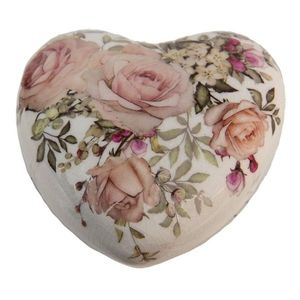 Keramické dekorační srdíčko s růžičkami Rosien - 11*11*4 cm 6CE1414 obraz