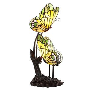 Stolní lampa Tiffany s motýlky Butterfly green - 24*17*47 cm E14/max 2*25W 5LL-6230 obraz