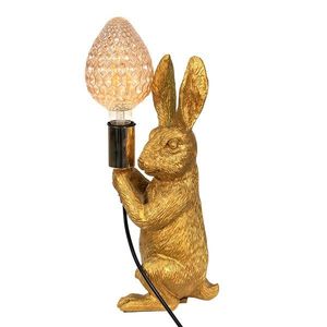 Dekorativní lampička ve tvaru zlatého zajíce Vines - 13*17*36 cm E27 6LMP748 obraz