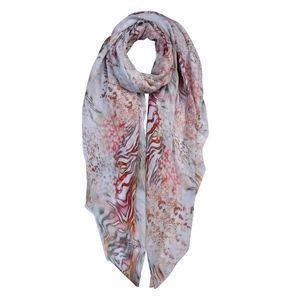 Bílý dámský šátek s barevnými vzory - 90*180 cm JZSC0675 obraz