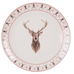 Porcelánový jídelní talíř s jelenem Cosy Lodge - Ø 26cm COLFP obraz