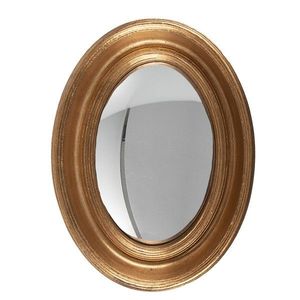 Zlaté antik oválné nástěnné vypouklé zrcadlo Beneoit - 24*5*32 cm 62S205GO obraz