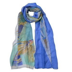 Modrý dámský šátek se vzorem - 50*160 cm JZSC0715BL obraz