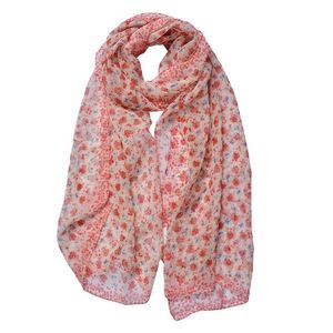 Růžový dámský šátek s květy - 50*160 cm JZSC0722P obraz