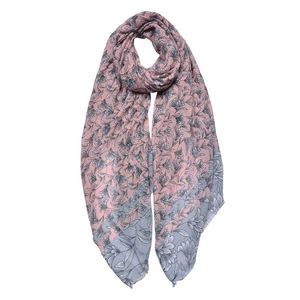 Růžový dámský šátek s květy - 85*180 cm JZSC0685P obraz