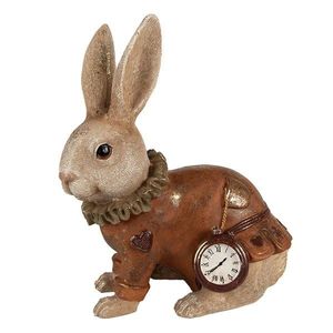 Dekorace králík v kabátku a s hodinkami - 27*17*29 cm 6PR4118 obraz