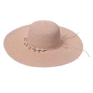 Růžový dámský klobouk s mušličkami JZHA0105 obraz