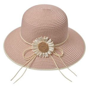 Růžový dámský klobouk s mašlí a kytičkou JZHA0112P obraz