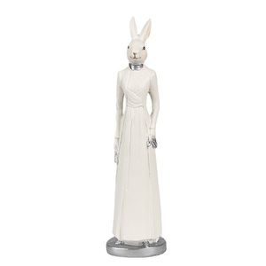 Bílá dekorace králičí žena v šatech - 5*5*20 cm 6PR4045 obraz