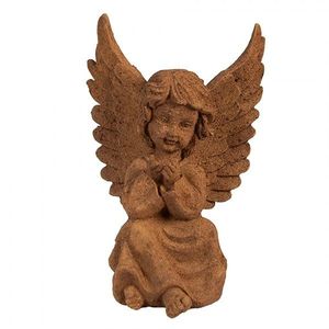 Dekorativní rezavá figurka anděl sedící - 11*9*15 cm 6PR4074 obraz