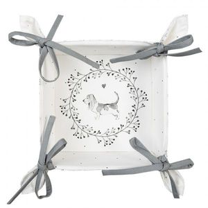 Textilní košík na pečivo s pejsky Lovely Grey Dogs - 35*35*8 cm LGD47 obraz