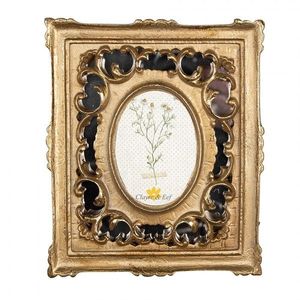 Zlatý antik fotorámeček s ornamenty - 16*3*20 cm / 7*9 cm 2F1049 obraz