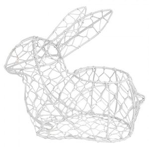 Bílý drátěný dekorační košík králík Bunny M - 25*13*22 cm 6Y5481M obraz