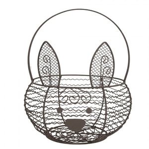 Hnědý drátěný dekorační košík králík Bunny - Ø 20*12 cm 6Y5528 obraz