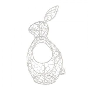 Bílý drátěný dekorační košík králík Bunny - 16*12*33 cm 6Y4664W obraz