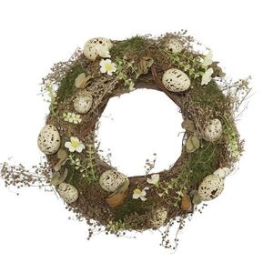 Velikonoční dekorativní věnec s vajíčky a sušenými květy - Ø 35*8 cm 39087600 obraz