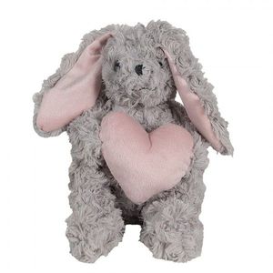 Šedý plyšový králíček s růžovým srdíčkem - 14*15*20 cm TW0603 obraz