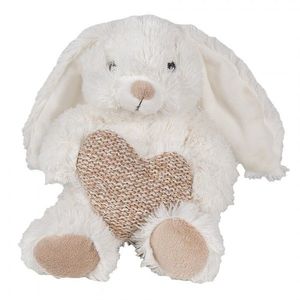 Béžový plyšový králíček s pleteným srdíčkem - 11*14*14 cm TW0600 obraz