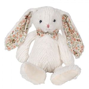 Béžový plyšový králíček s květovanými oušky - 15*20*24 cm TW0598BE obraz