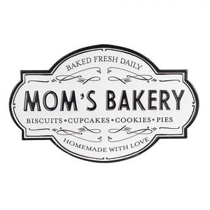 Bílá nástěnná kovová cedule Moms Bakery - 48*1*30 cm 6Y5496 obraz