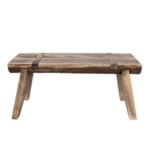 Hnědý antik dřevěný stolek na květiny - 38*17*17 cm 6H2313 obraz