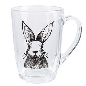 Skleněný hrnek na čaj s králíčkem Rabbit Cartoon - 11*8*11 cm / 300 ml RAEGL0002 obraz
