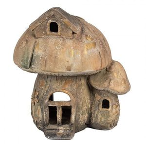 Hnědá dekorativní figurka houba domek - 34*29*35 cm 6MG0037 obraz