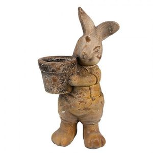 Dekorace socha králík s květináčkem - 23*18*41 cm 6MG0035 obraz